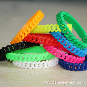 Multicolors Teenager Soft Rubber Twisted Silicone Bracelets
